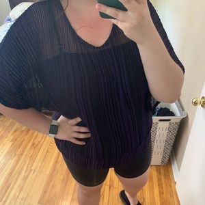 Plus size Purple and black woven top